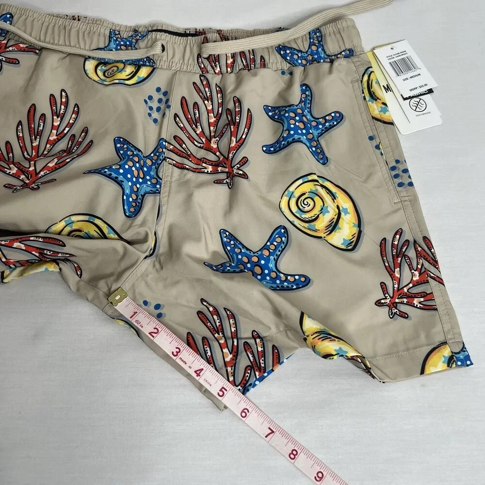 Malibu Mens Swimwear Shorts Size M Swim Trunks Drawstring Pockets Mesh Lined
